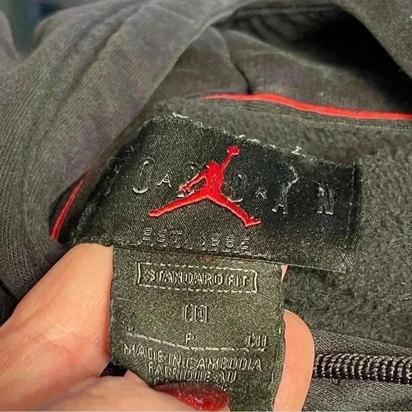 Nike Jordan Mens Jumpman Fleece Pull Over Hoodie Black size Small - Picture 6 of 6